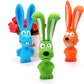 Latex Rabbit Toy Squeeze - Green/Orange